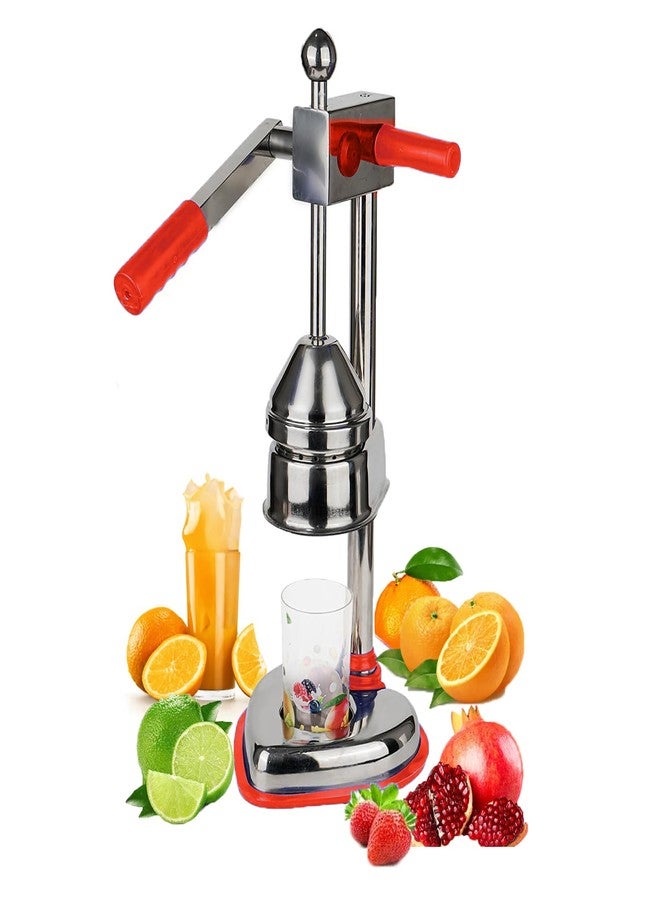 KARP Hand Press Juicer | Heavy Duty 100% Stainless Steel Manual Citrus Juicer and Orange Squeezer For Lemon, Lime & More - Red Color - Image 1